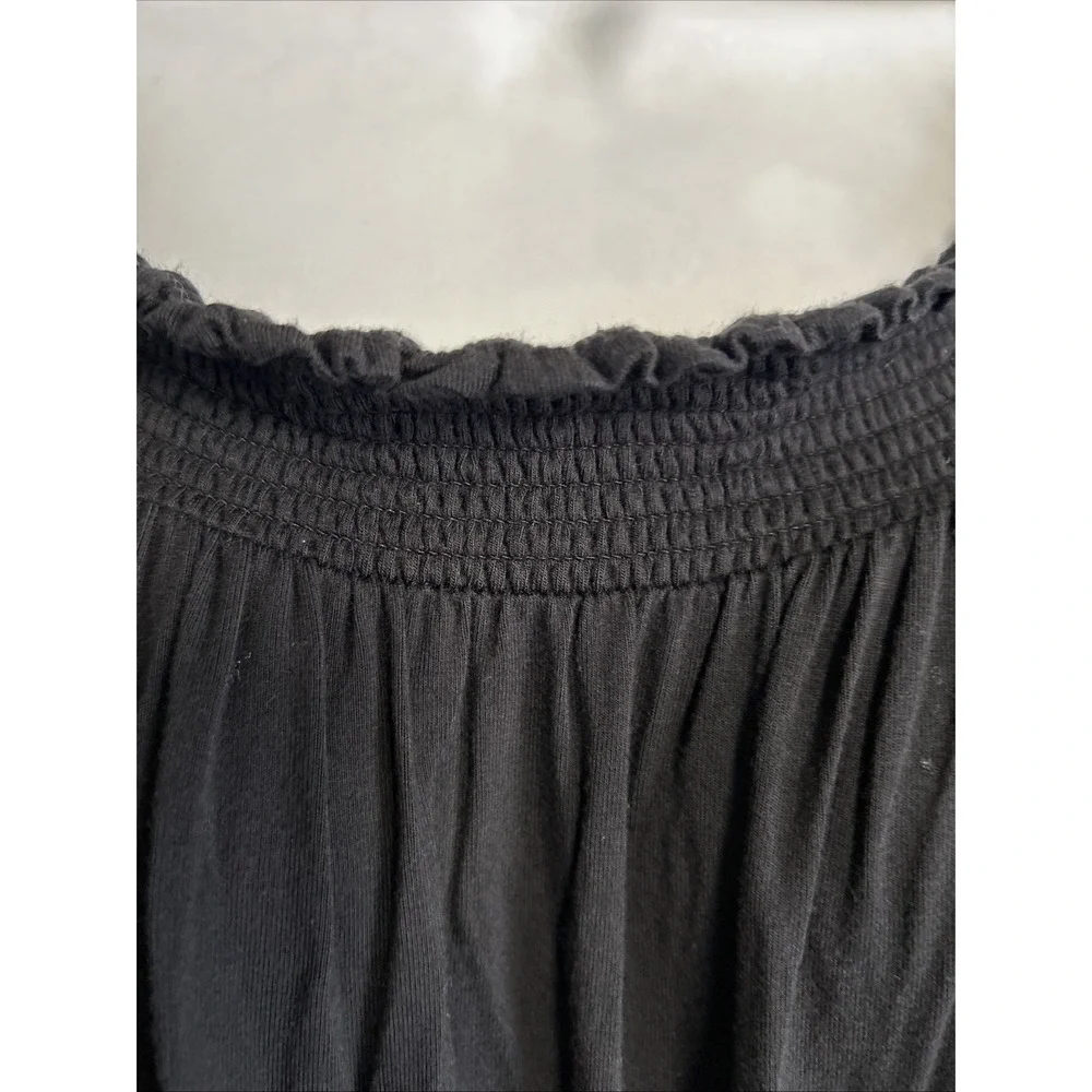 Old Navy Women's XL Midi Dress Black Smocked Off The Shoulder Knit Stretch Comfy - Picture 4 of 12